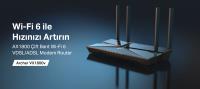 TP-LINK ARCHER VX1800V AX1800Mbps DUAL BAND WI-FI 6 VDSL/ADSL VPN KABLOSUZ MODEM ROUTER